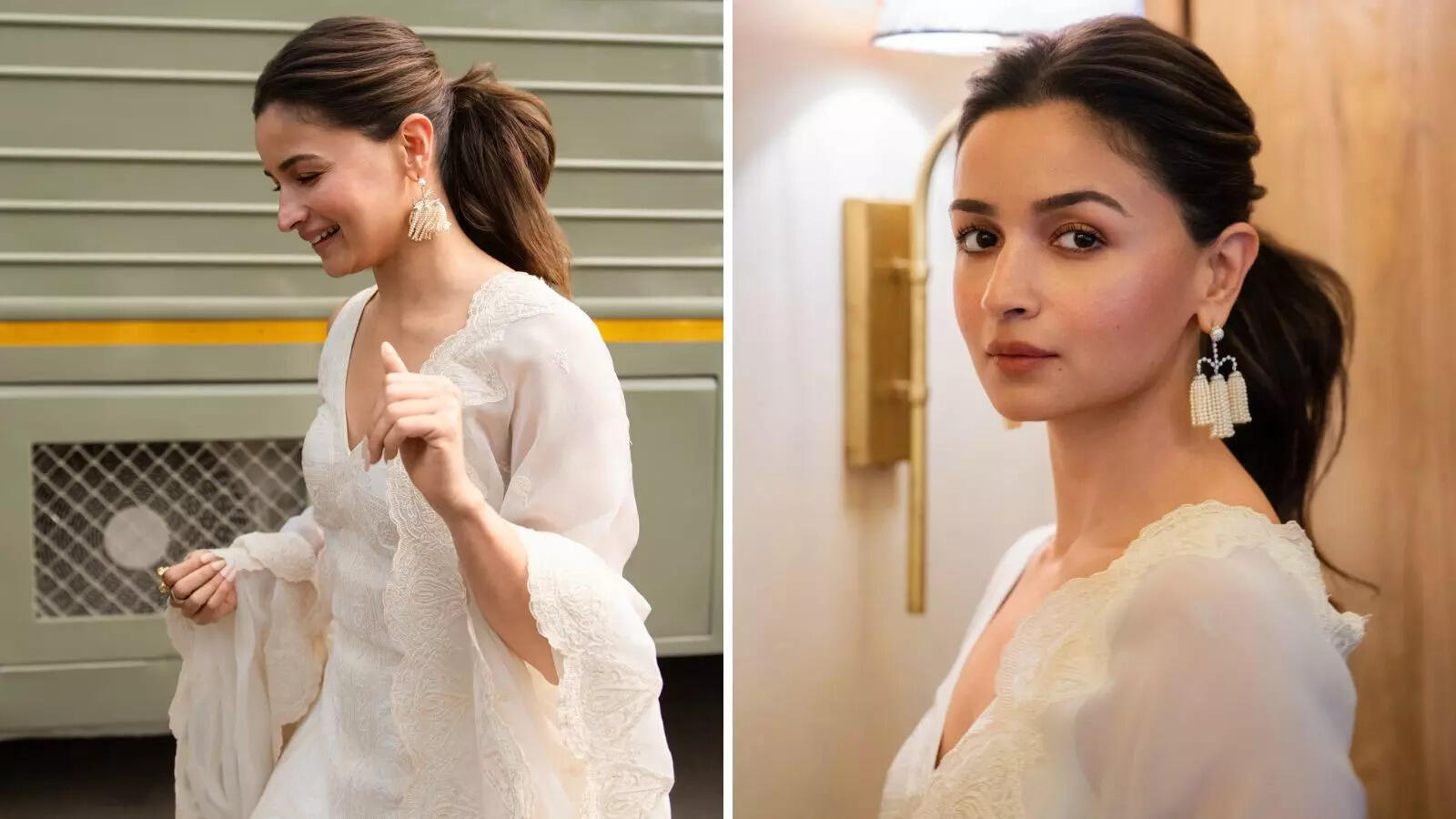 Kapoor family’s daughter-in-law Alia Bhatt won everyone’s heart with her simplicity, the actress looks like an apsara wearing a white suit.