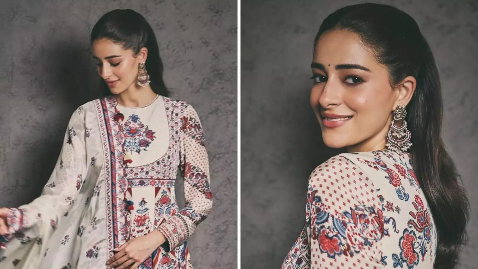 27 year old Ananya Pandey wore an Anarkali suit worth Rs 94,500 and showed her cultural style by wearing a dupatta.