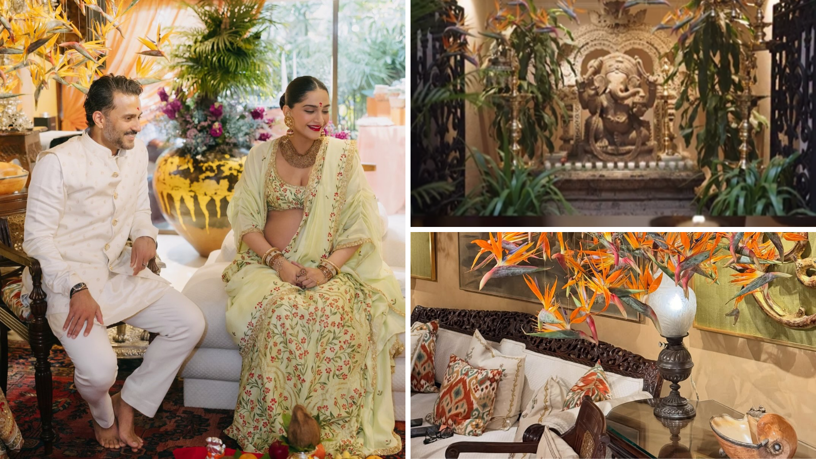 Royal grandeur seen at Sonam Kapoor’s baby shower, carved chairs… wooden lattice work, see pictures