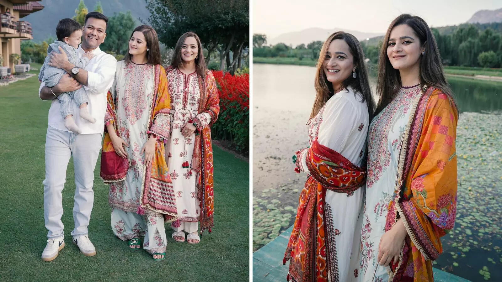 Who is this girl standing with IPS Navjot Simi? Showing her beauty in a simple form, wearing a shawl with a suit