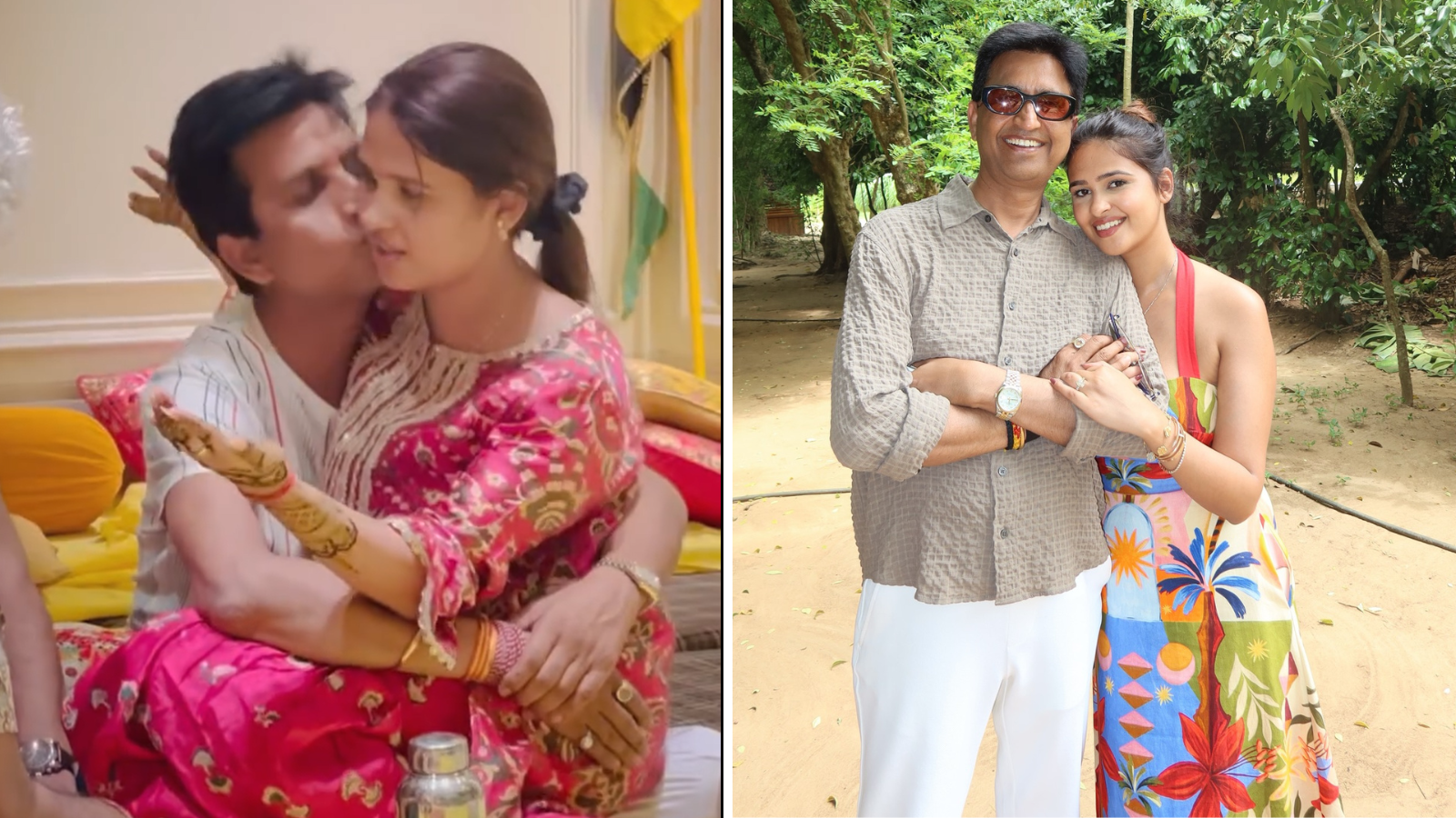 Kumar Vishwas pampered his daughter by making her sit on his lap, applied henna on her hands, Agrata looked lovely, went in suit-dress