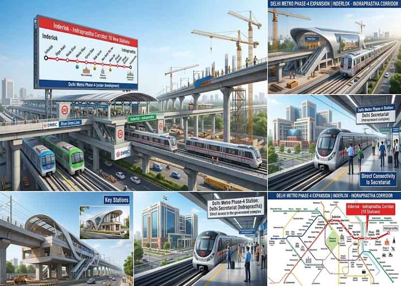 Metro: दिल्ली मेट्रो फेज-4 को मिली रफ्तार, इंद्रलोक-इंद्रप्रस्थ कॉरिडोर में 10 स्टेशन बनेंगे