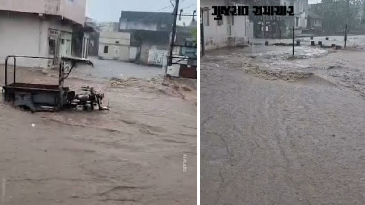 Meghraja’s Kehar in Jamjodhpur! 6 inches of rain in just 4 hours, waterlogged rickshaws; Watch the video