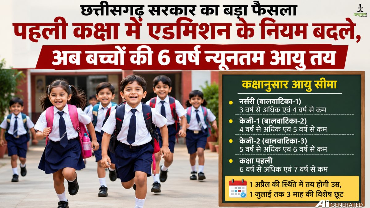 Education: छत्तीसगढ़ में पहली कक्षा के लिए 6 साल की उम्र अनिवार्य।
